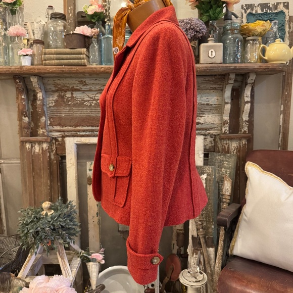 TALBOTS WOOL BLAZER | LINED | BURNT ORANGE | CLASSIC TAILORED ACADEMIA | JACKET - Picture 9 of 9
